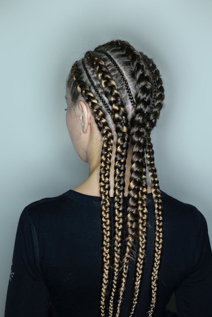 grote en kleine cornrows